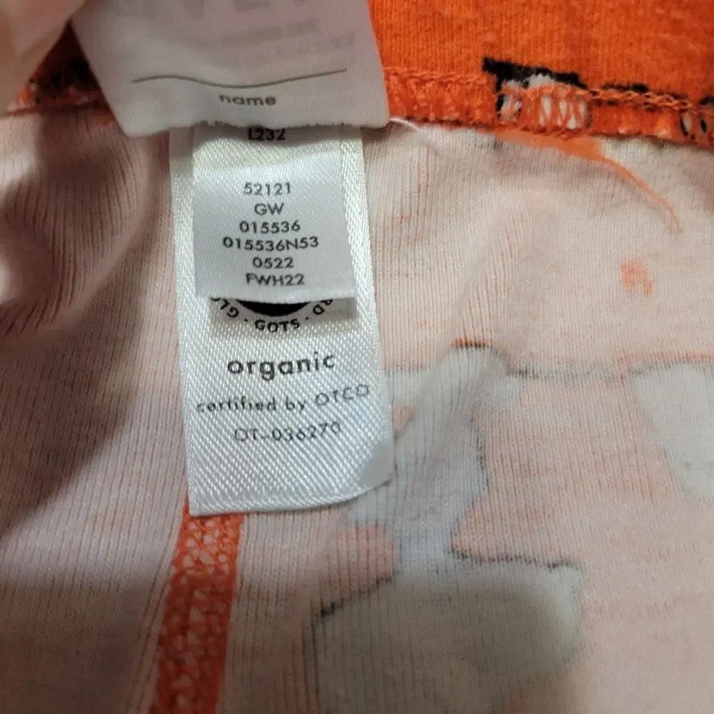 Hanna Andersson Long John PJ Pant 10 Orange Snoopy Halloween Pumpkin Organic 140